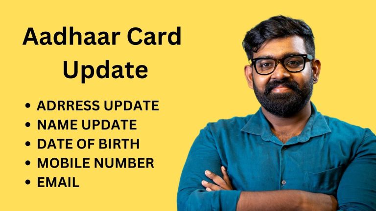 Aadhaar card update, date of birth, name update, address update by hof banner